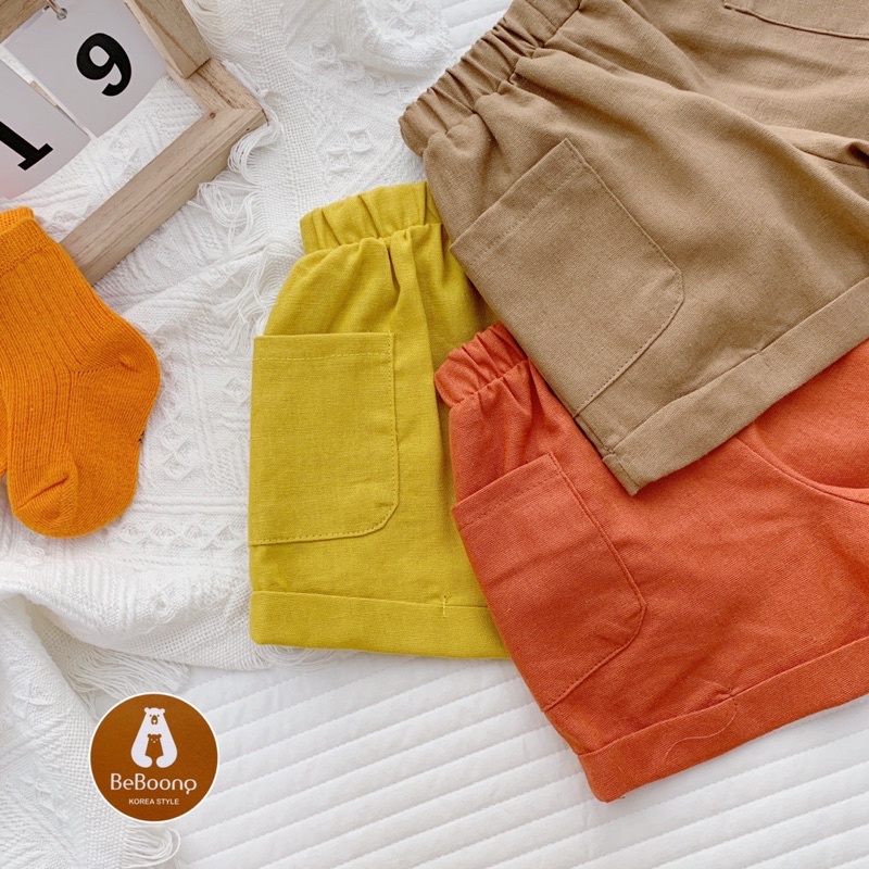 (Mẫu mới) Quần short kaki linen mềm mại bé trai-MS50