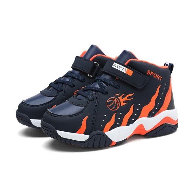 Giày thể thao cao cổ cho bé trai 4 - 18 tuổi thoáng khí (bóng rổ đỏ, cam , xanh) - Sneaker cho bé - giày bé trai