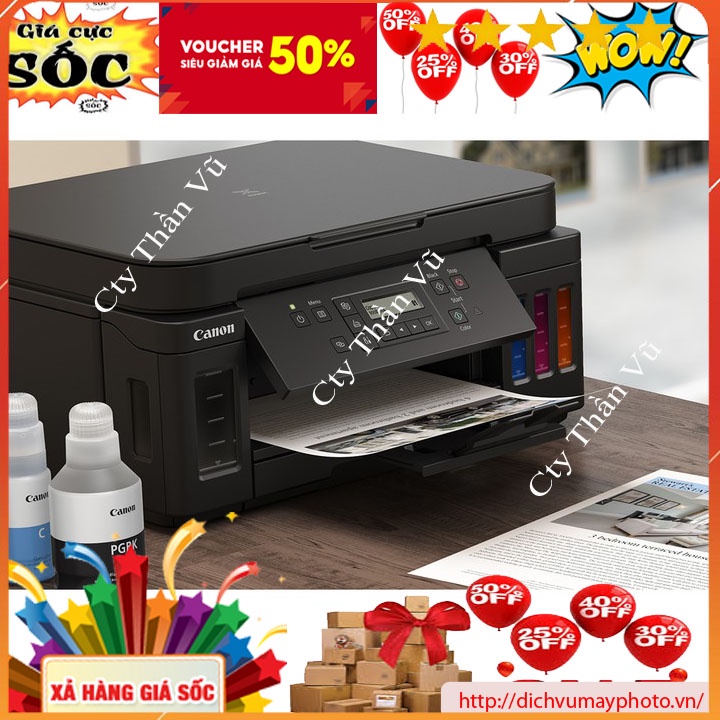 Máy in màu mới 100% hãng canon G5070 in 2 mặt tự động in wifi hàng bền đẹp ổn định có hỗ trợ bảo hành INECO