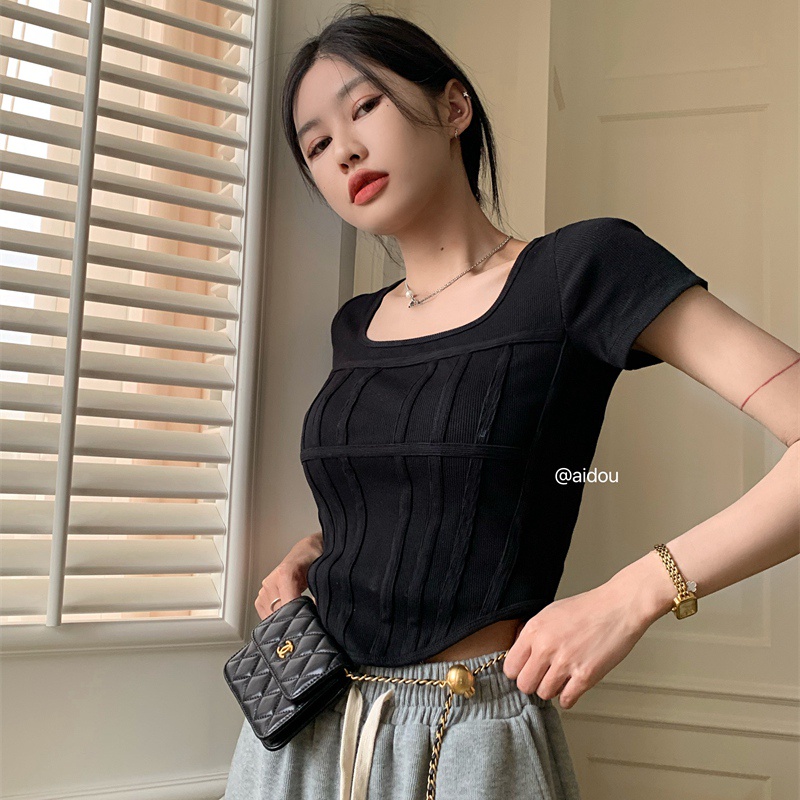 NRVP Áo Thun NgắN Tay DáNg Ôm ThờI Trang Cho Nữ