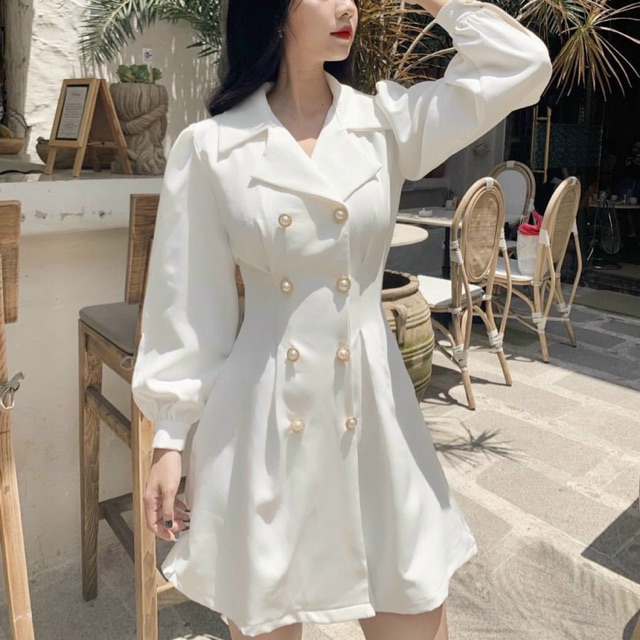 đầm vest nút tay dài form xịn sò