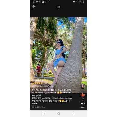 Bikini đồ bơi 3 mảnh tay bồng phối khoen thun nhún vải xốp thái