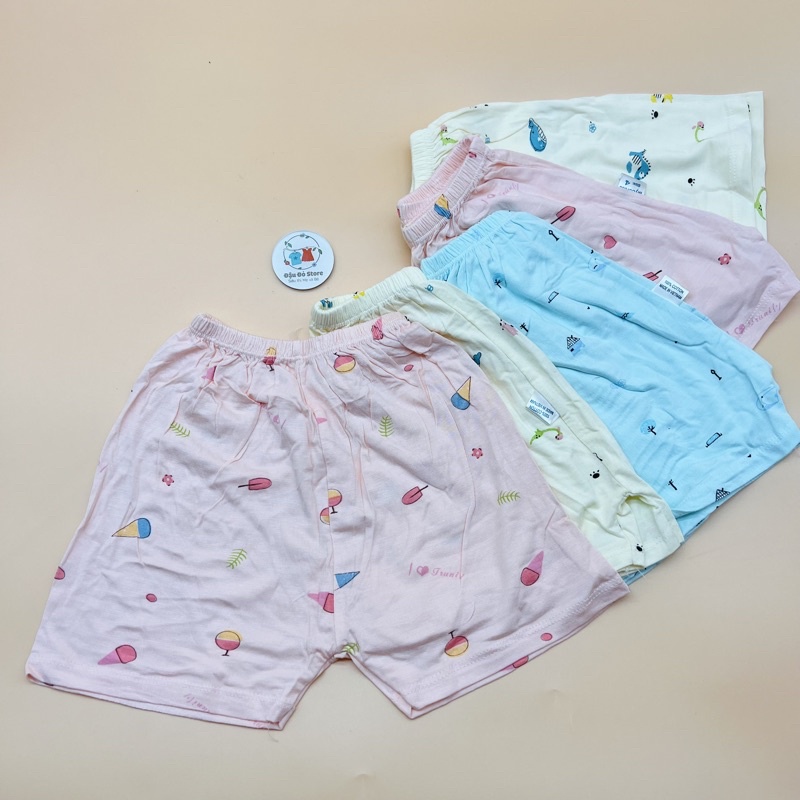 Set 05 Quần đùi chục thun lạnh và cotton cho bé trai bé gái ko