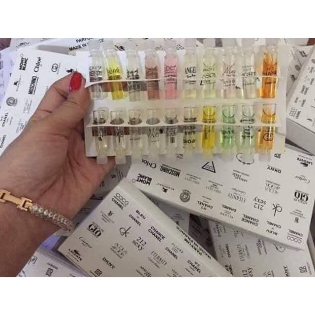 Combo 20 chai Nước hoa 2ml - 20 mùi Nước hoa nổi tiếng khác nhau - hàng bao đổi trả nếu vỡ
