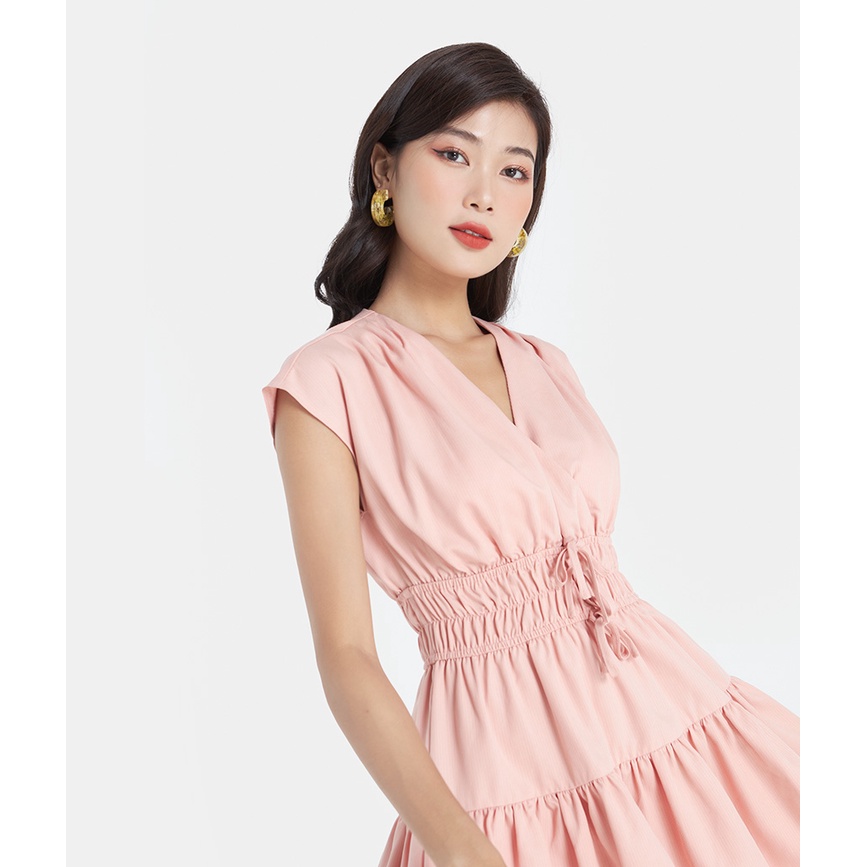 Đầm Xoè Nữ Thời Trang HNOSS Sát Nách Dáng Ngắn Rút Eo HNDLU045