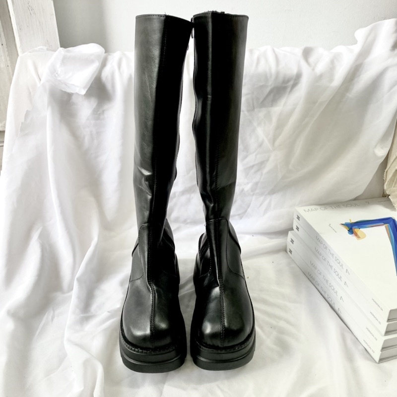 (SẴN MỘT SỐ SIZE - HÀNG ORDER) Bốt đùi khóa cạnh đế cao 10cm phong cách Gothic - Slay gothic platform boots zip | BigBuy360 - bigbuy360.vn