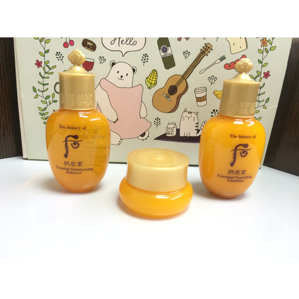 Set Mini Dưỡng Da Chống Lão Hóa Whoo Vàng Gongjinhyang 3sp