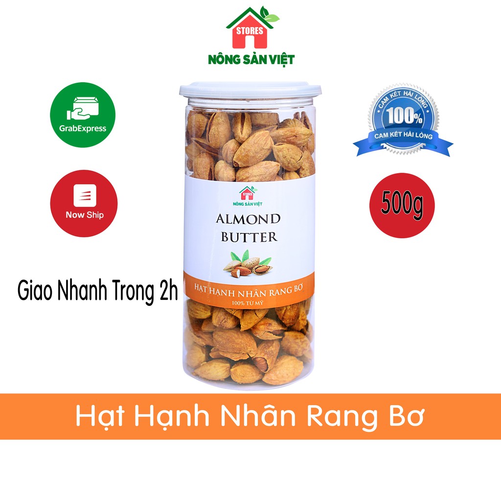Hạnh Nhân Rang Bơ Mỹ Vỏ Siêu Mỏng - 500Gr Thơm Ngon Đặc Biệt