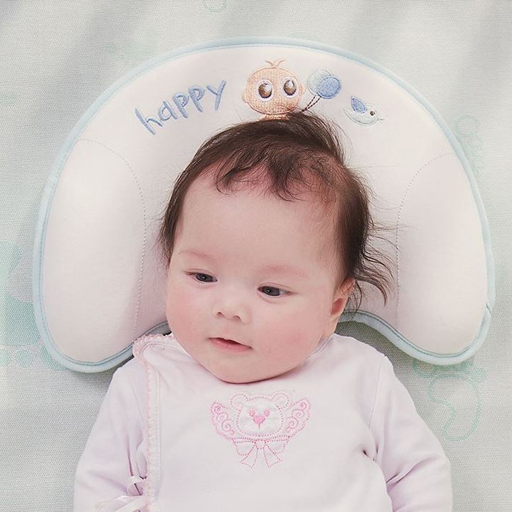 Gối Cao Su Non, Gối Chống Bẹp Méo Đầu Êm Ái, An Toàn Cho Bé Khi Sử Dụng