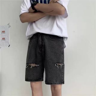 Quần bò ngố họa tiết rách unisex