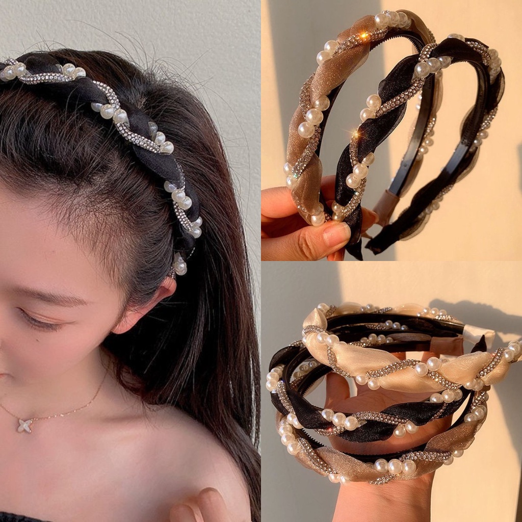 Băng Đô Cài Tóc Màu Cà Phê Đen Đơn Giản Thời Trang Hàn Quốc Cho Nữ