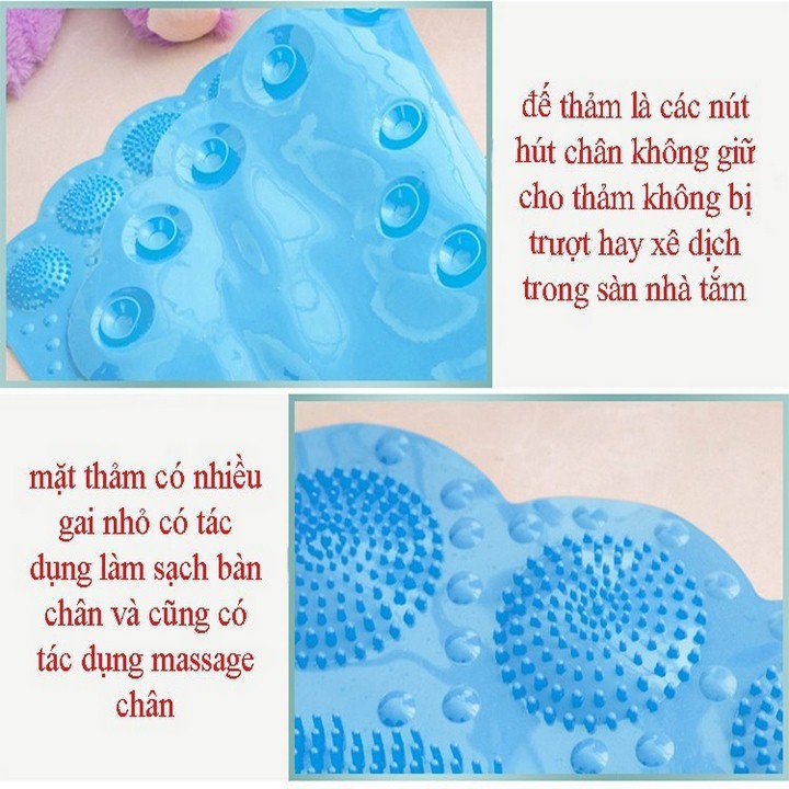 * CHỌN MÀU * Thảm chống trượt nhà tắm 60cm - miếng lót bồn tắm cao su có hạt massage chân