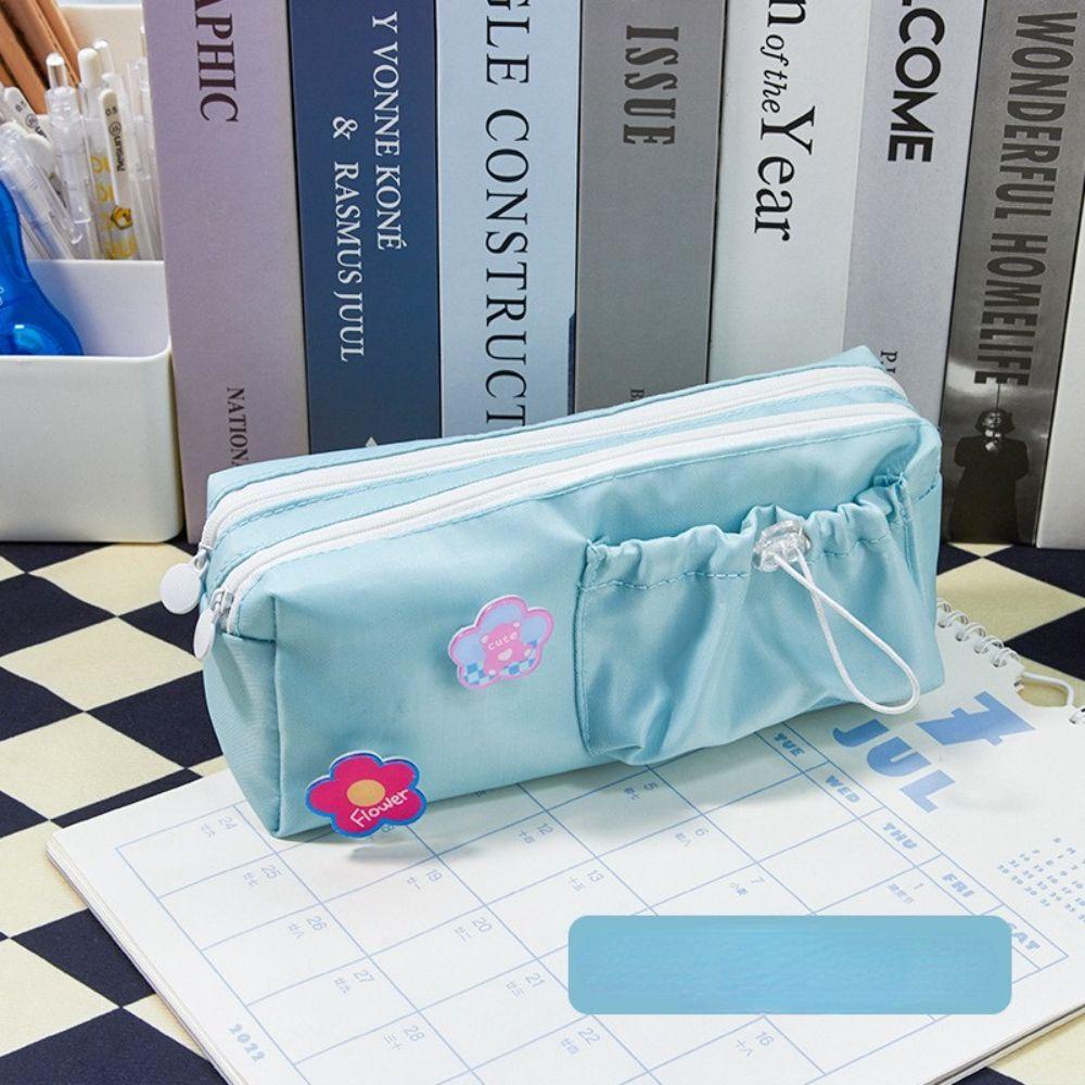 Túi Đựng Bút Dây Rút Hai Lớp Có Ghim Cài Họa Tiết Dễ Thương Cho Học Sinh