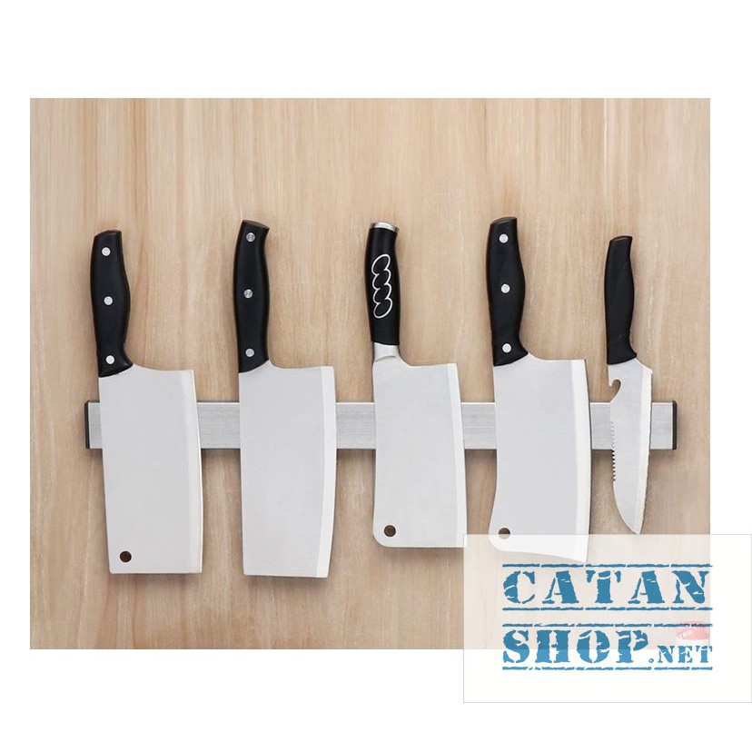 Thanh ngang Inox304 hít từ tính, nam châm để gác dao, muỗng, nĩa, đũadụng cụ bếp, sắp xếp gọn gàng nhà bếp HK099-51