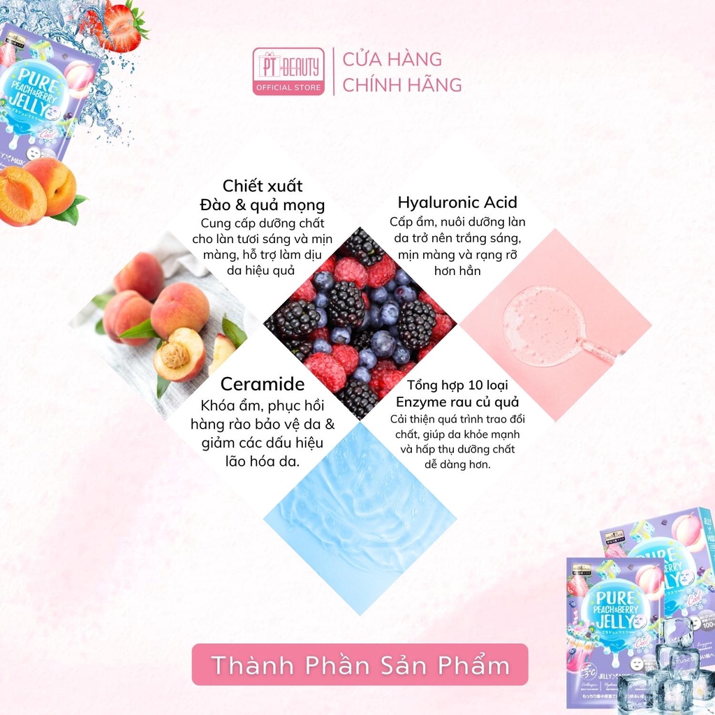 Mặt nạ Sexylook Thạch Jelly trắng sáng, giúp đều màu da hộp 3 miếng