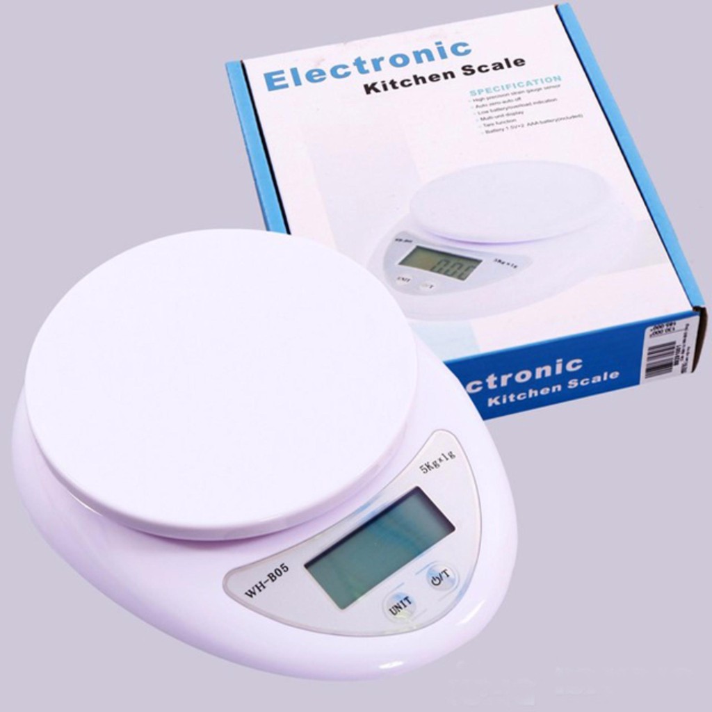 Cân Điện Tử Nhà Bếp Mini Mặt Kính Cường Lực 5kg - Bảo Hành 12 Tháng