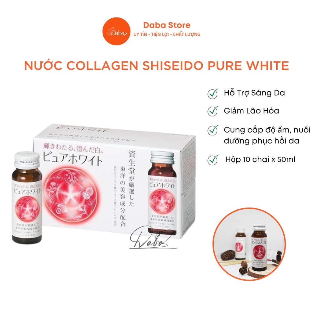 Nước uống Collagen Shiseido Pure White - Nhật Bản. Hỗ Trợ Trắng Da Hiệu Quả Cao