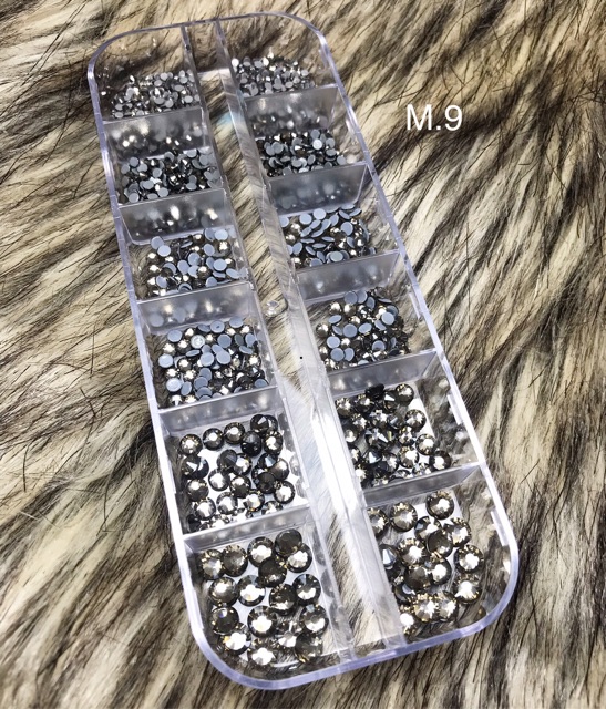 Đá chân keo cao cấp, khay 1440 viên, đá 7 màu, trắng đục, vàng trà