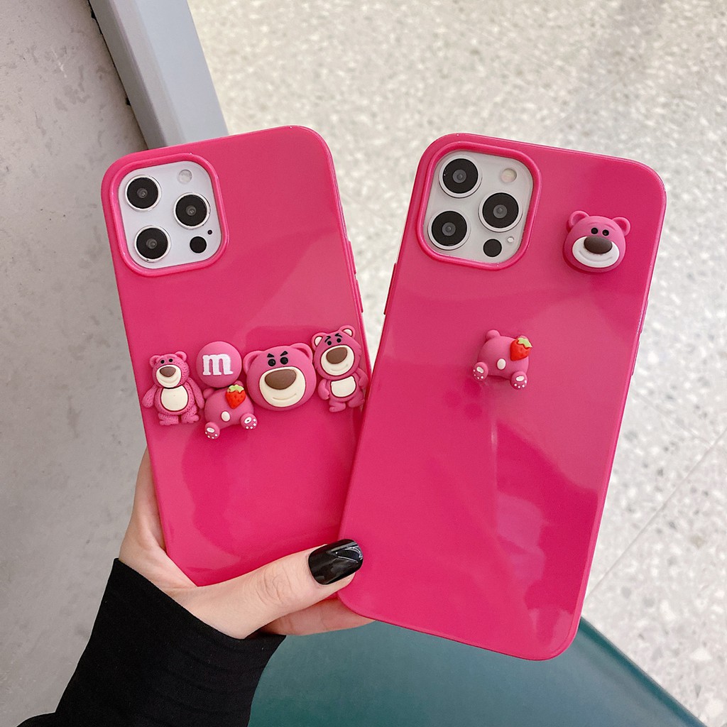 Ốp Điện Thoại Hình Gấu 3D Cho Iphone 14 pro max 14 plus 13 12 pro max 11 pro max 7 8 plus x xs max xr