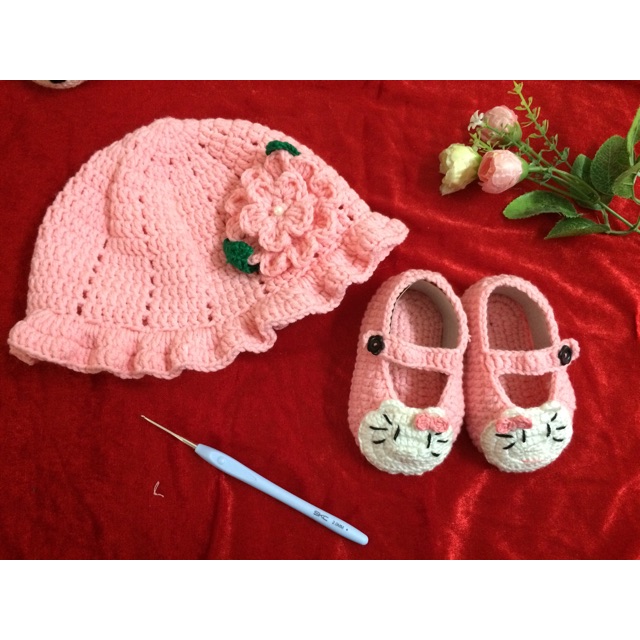 Freeship 99k TQ_Set giày mũ len handmade