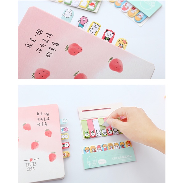 [Hàng mới về] Giấy note đánh dấu trang hoạt hình Cute - Giấy ghi chú, giấy highlight đánh dấu cho học sinh