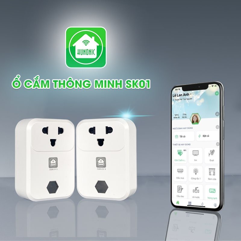 Ổ cắm thông minh Hunonic SK0 Điều khiển từ xa qua điện thoại