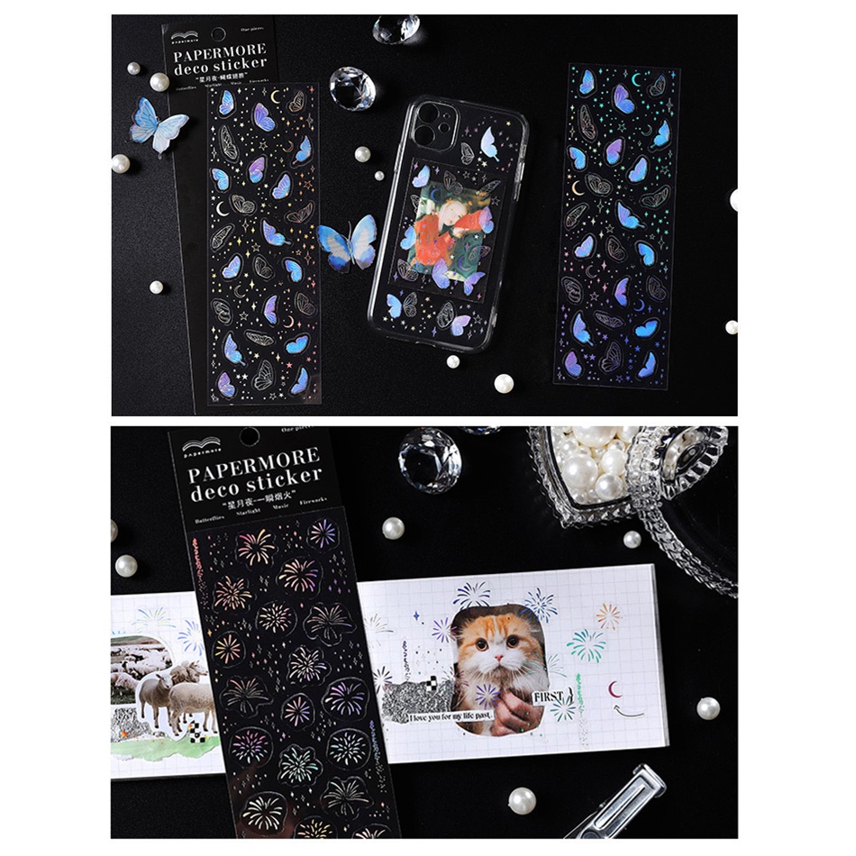 1 Sticker dán trang trí sổ tay hình bầu trời sao