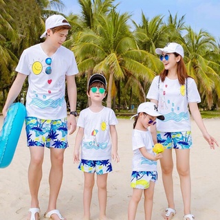 Áo Thun Gia Đình In Họa Tiết Mặt Trời Và Biển Mùa Hè DLX