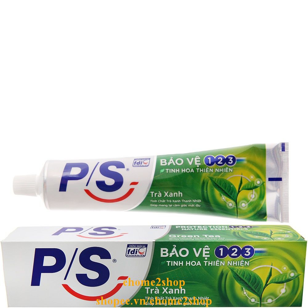 Kem Đánh Răng 190g P/S 123 Bảo Vệ Hoàn Hảo Hương Trà Xanh Thanh Nhiệt, shopee.vn/ehome2shop.
