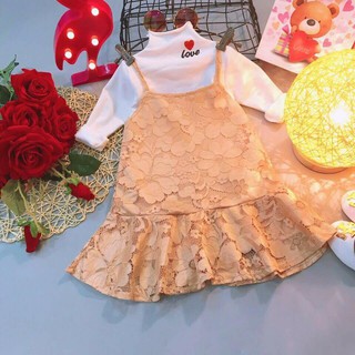 Set áo + váy cho bé mặc thu-đông