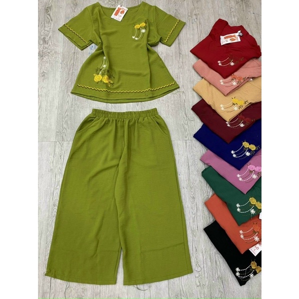 ĐỒ BỘ ỐNG RỘNG TRUNG NIỂN LỬNG VẢI ĐŨI THÁI XỊN