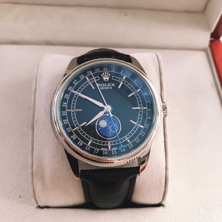 Đồng hồ Nam Rolex chạy cơ automatic size 39mm-40mm lịch tuần trăng cao cấp dây da