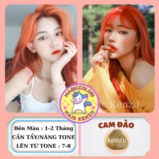 Thuốc Nhuộm Tóc Cam Đào BABY ORANGE Tặng Oxy Trợ Nhuộm Găng Tay Mũ Chùm Kenzii Lên Từ Tone 8