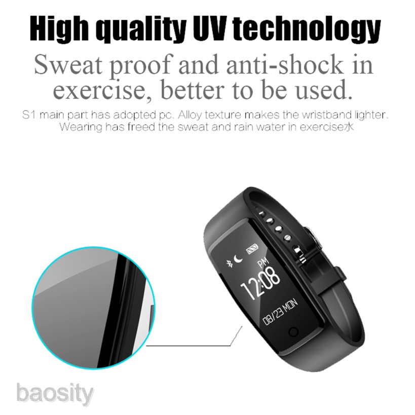 Đồng hồ thông minh chống nước theo dõi nhịp tim kết nối Bluetooth