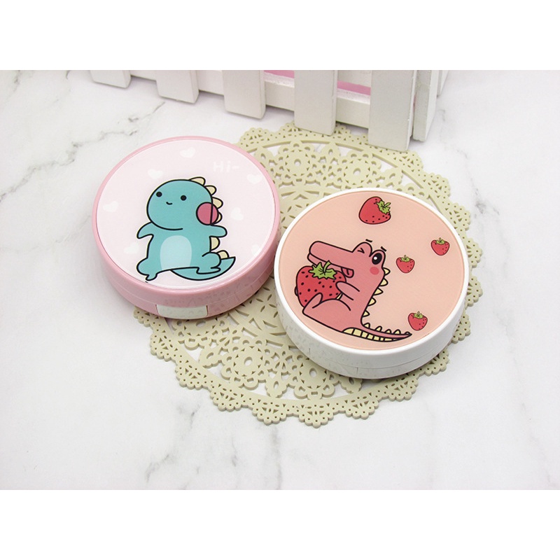Khay Gương Tròn To Hình Khủng Long Dễ Thương - Case Đựng Lens