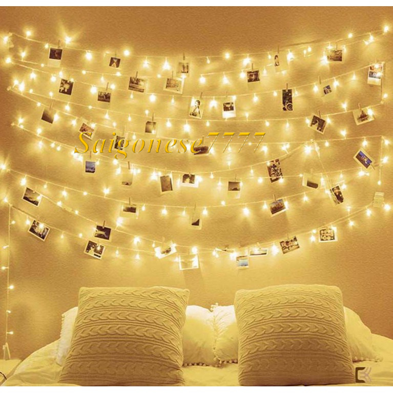 Có Nút Chỉnh 8 Kiểu Chớp Nháy Đèn Led Xài Điện Dài 4 Mét 32 Bóng Đèn Đom Đóm  Fairy Light Trang Trí Quấn Cây Noel Lễ Ti