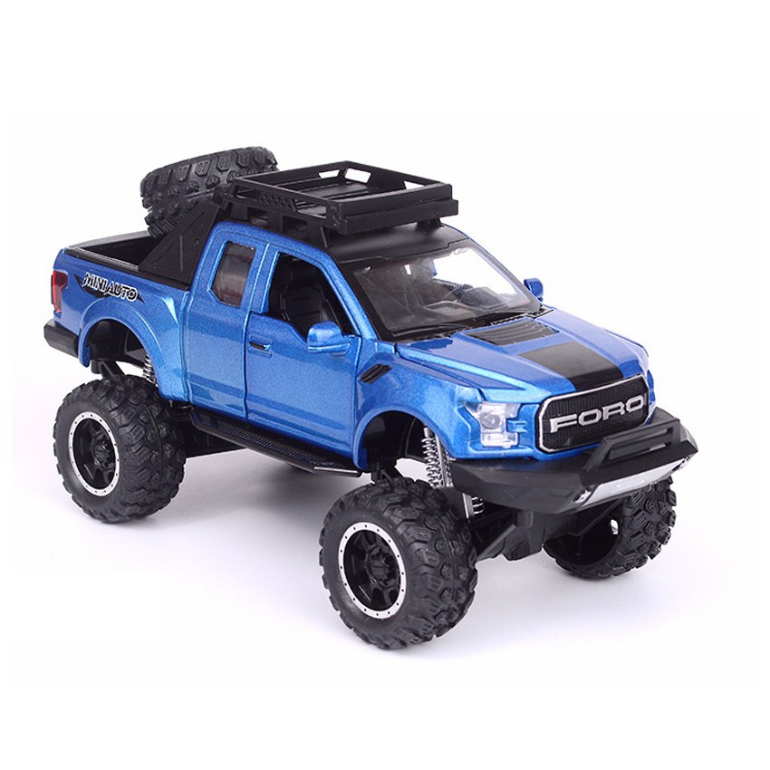 Mô Hình Xe bán tải Ford F150 Offroad Tỷ Lệ 1:32 đồ chơi trẻ em mô hình bằng sắt có âm thanh và đèn mở các cửa