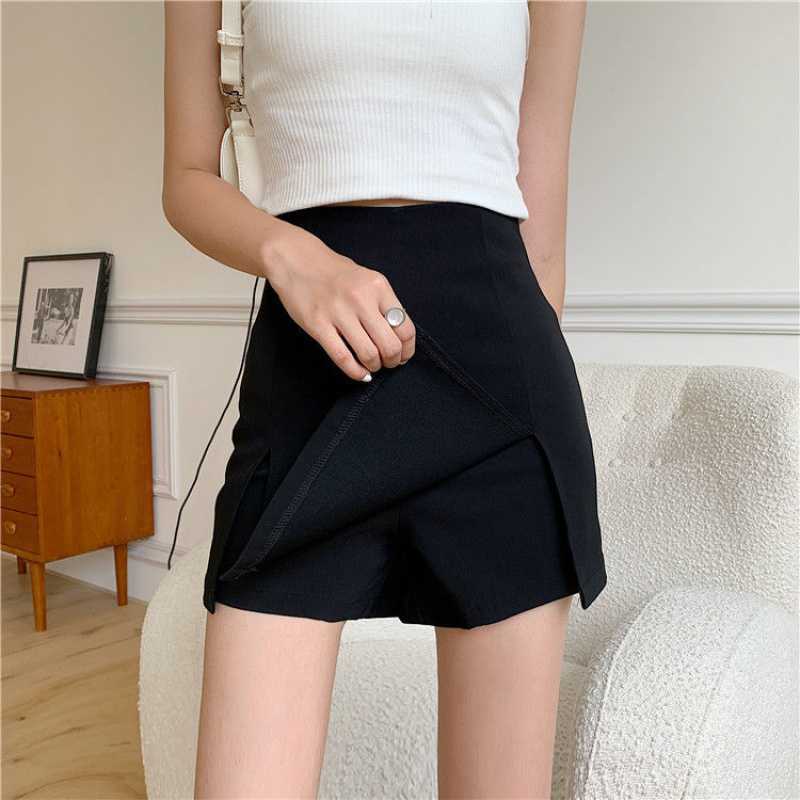 Quần giả váy nữ lưng cao xẻ hai bên, Chân váy ngắn lưng cao SUNA FASHION