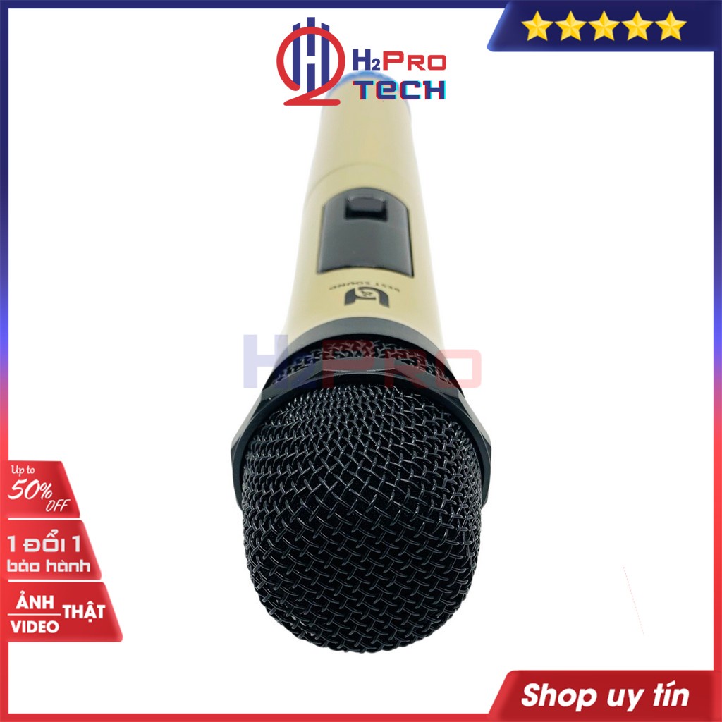 Đôi micro không dây cao cấp, micro karaoke cho loa kéo Best Sound V-W003 tặng pin sạc, chống lăn, lọc míc-H2pro tech