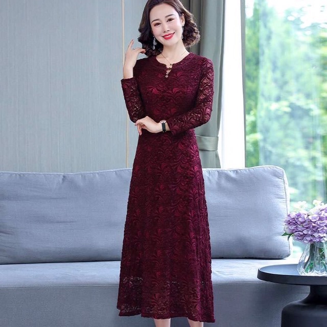 Đầm ren nữ trung niên cao cấp kiểu dáng sang trọng NP1418