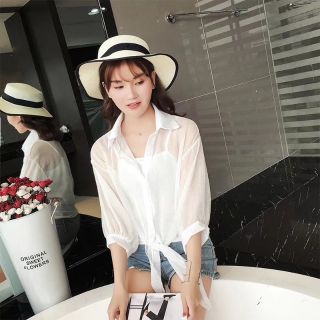 Sơ mi voan buộc dây cute