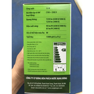 Combo 12 bóng led bubl Rạng Đông 15W