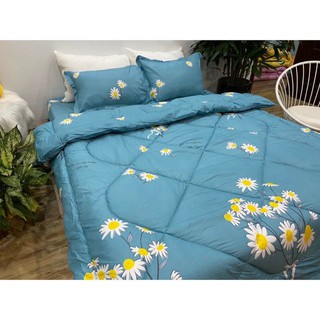Trọn bộ 5 món poly cotton [ mẫu hoa vàng chùm xanh ]