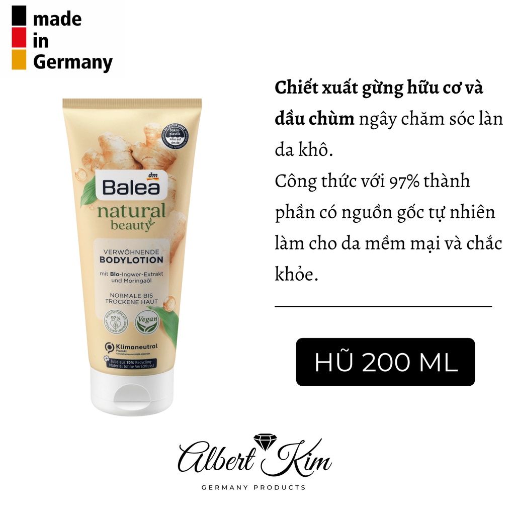 [ Hàng Đức ] Kem dưỡng thể,body lotion Balea nội địa Đức, trắng da, mùi thơm mát