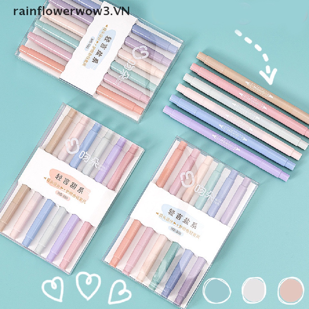 Set 6 Bút Đánh Dấu Hai Đầu Màu Sắc Kẹo Ngọt Đáng Yêu