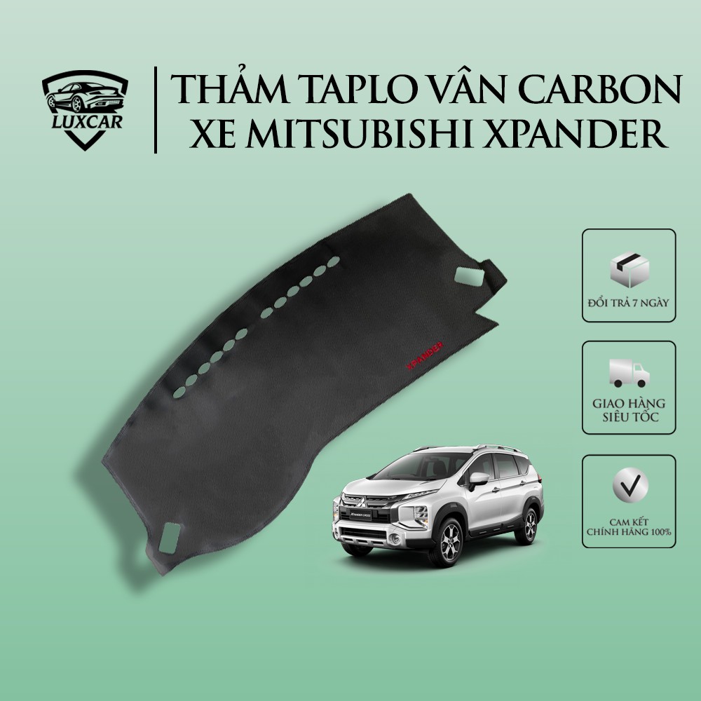 Thảm Taplo Da Carbon MITSUBISHI XPANDER - Chống nóng, bảo vệ Taplo LUXCAR