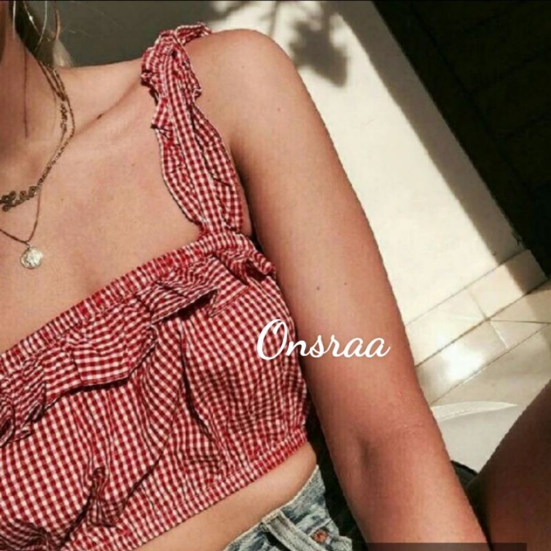 ÁO DÂY CROPTOP BO EO XINH LẮM ẠAD4
