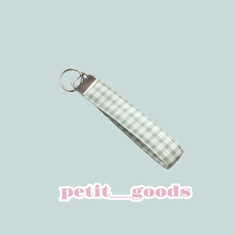 Móc Khoá Vải Caro Xanh Mint - Gingham Mint Keychain