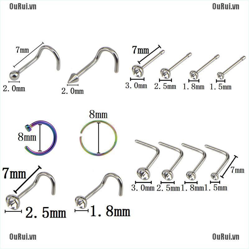 Bộ Khuyên Xỏ Cơ Thể Bằng Thép Không Gỉ Chất Lượng Cao