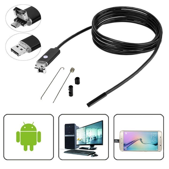 [MÃ 11ELSALE HOÀN 7% ĐƠN 300K] CAMERA NỘI SOI CHỐNG NƯỚC HỖ TRỢ ANDROID, PC, LAPTOP DÂY DÀI 10M